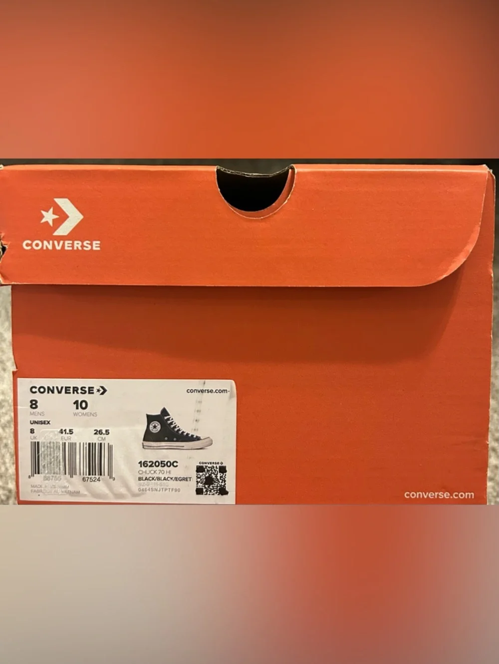 NIB Converse Chuck 70 Hi Classic Canvas Black/Egret Size 8 Men's/10 Women's - Picture 11 of 11